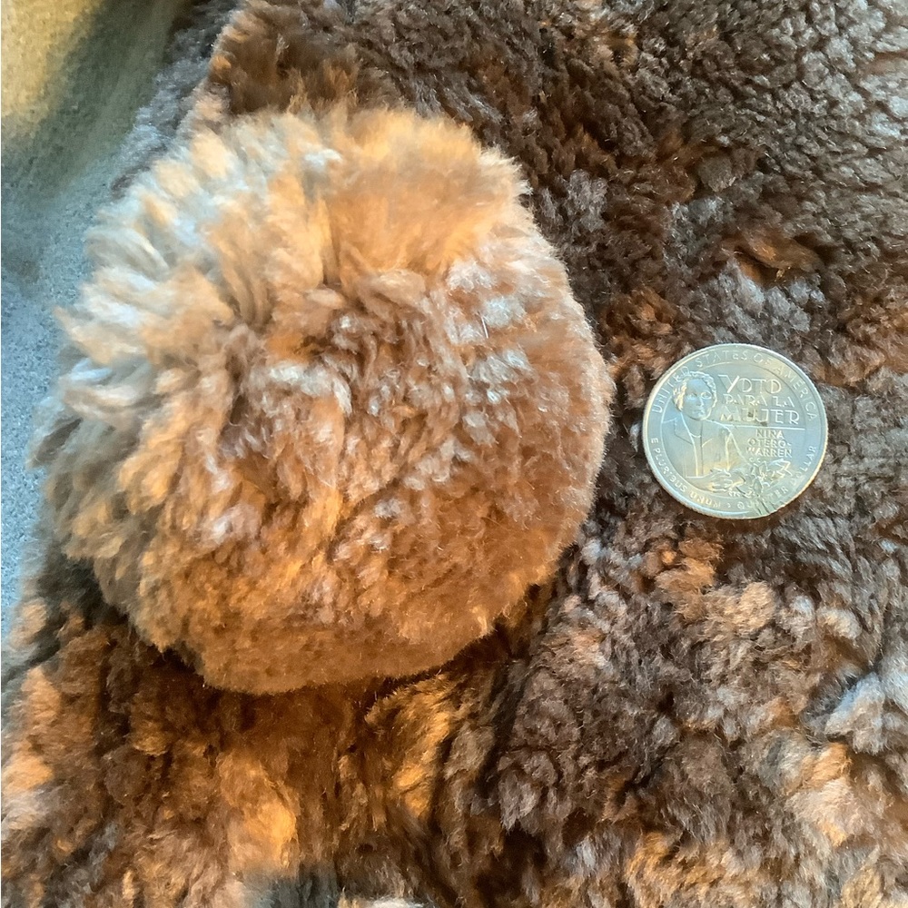 Vintage Brown Shearling Large Button Capelet - image 3